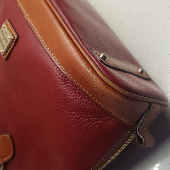 Dooney & Bourke Red & Brown Dome Pebbled Leather - Picture 15 of 16